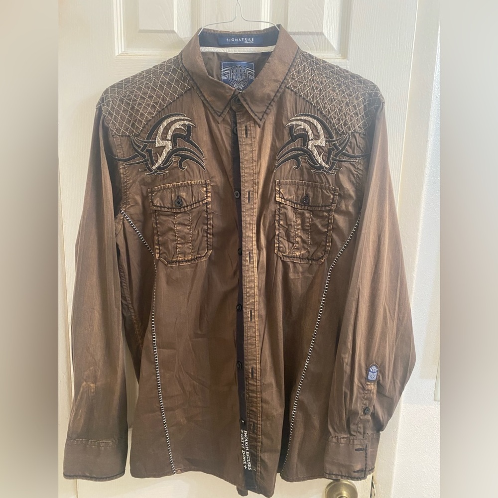 EUC Roar Brown Shirt Size Large